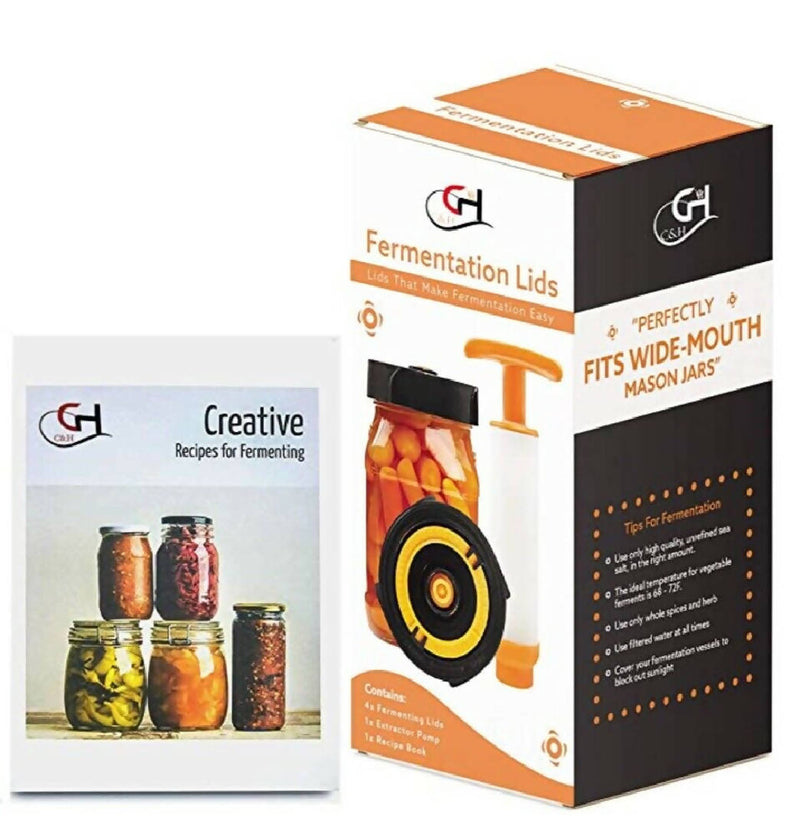 C & H Fermenting Lids Kit (includes 4 Lids, 1 Pump & Recipe Book) New in Box