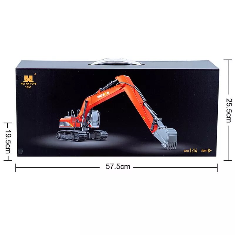 Huina Excavator RC 1/14 Scale 1551 Huina Toys 2.4G Remote Control 400MAH Battery