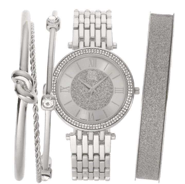 Daisy Fuentes 5pc Silver Watch and Bracelet Set Style