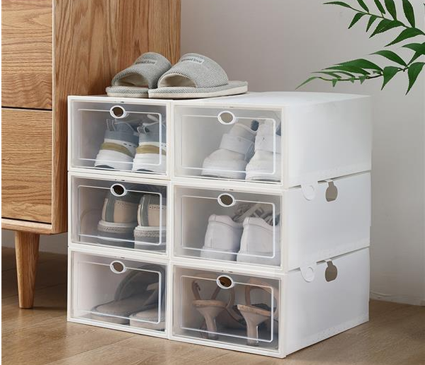 Shoe Storage Stackable Boxes 36 Pack Transparent White FREE Shipping
