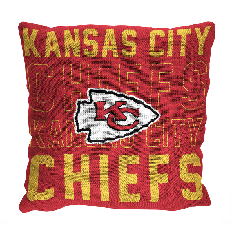 Chiefs OFFICIAL NFL "Stacked" Woven Pillow;  20" x 20"
