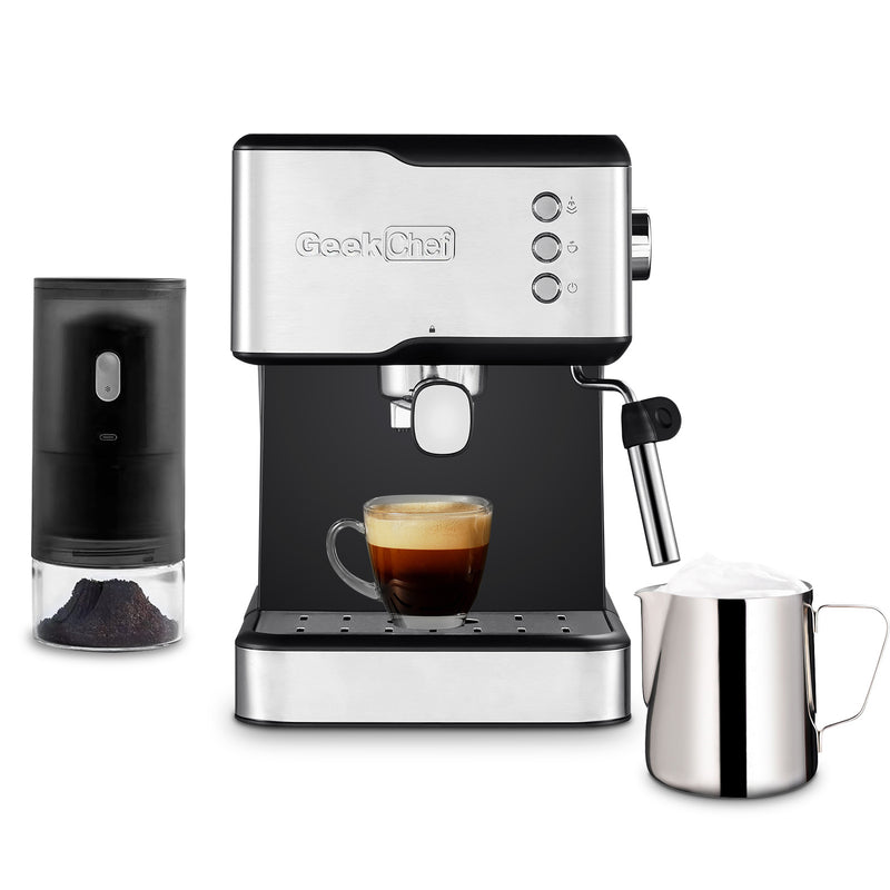 Geek Chef 20 Bar Espresso Maker,950W Detachable frothing nozzle, Espresso, Cappuccino, Latte, For Home