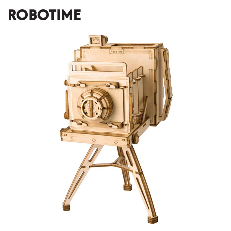 Robotime DIY Vintage Camera Toys 3D Wooden Puzzle Toy Assembly Model Wood Desk Decoration for Children Kids TG403