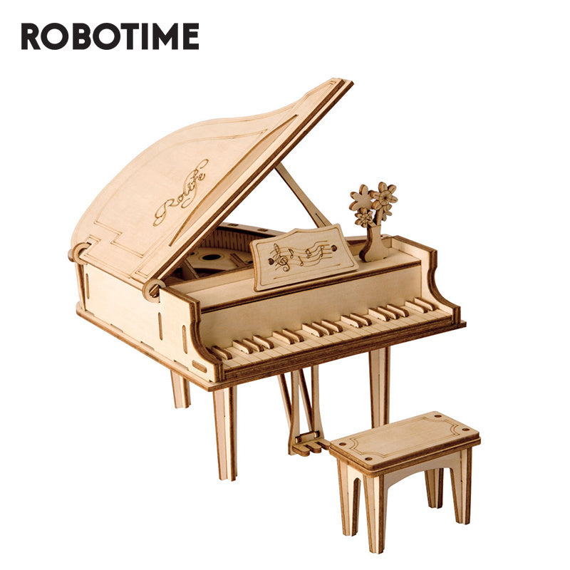 Robotime DIY Grand Piano Toys 3D Wooden Puzzle Toy Assembly Model Wood Desk Decoration for Children Kids TG402