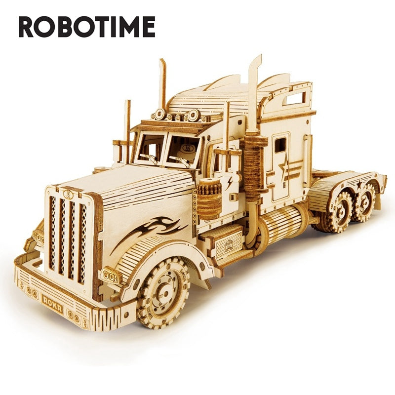 Robotime ROKR 3D Wooden Puzzle Toy Assembly Model Building Kits for Children Kids Birthday Gift MC502 Heavy track