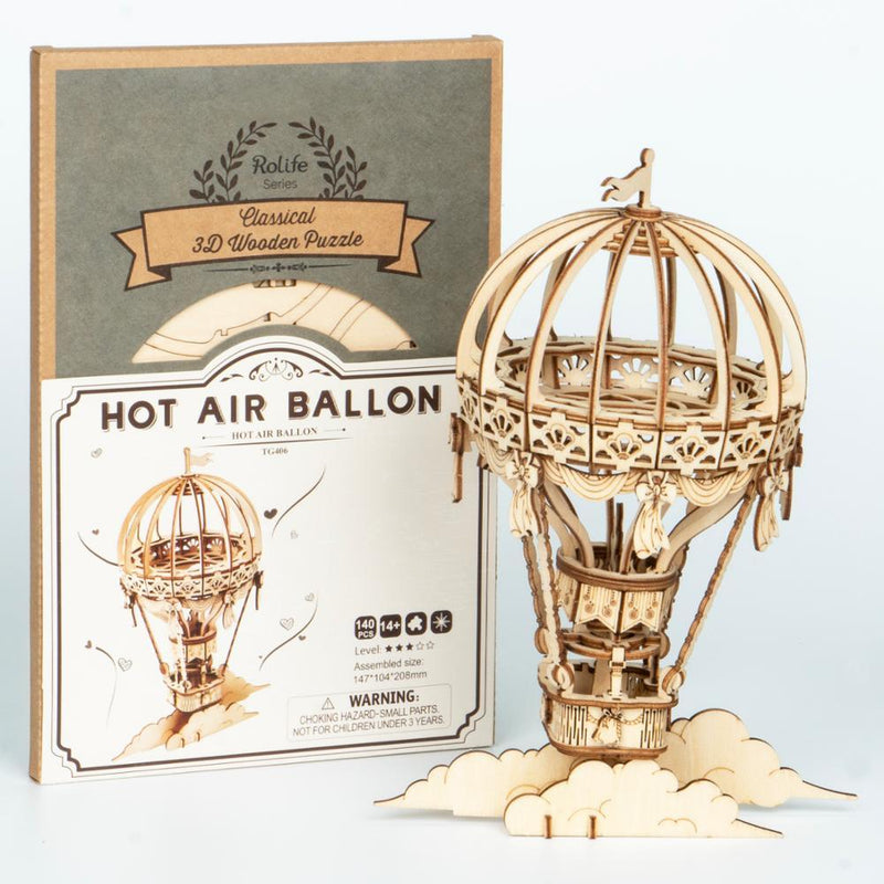 Robotime Hot Air Ballon Model 3D Wooden Puzzle Toys For Children Kids Girls Birthday Gift TG406