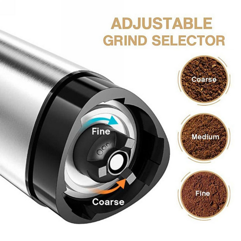 Hand Crank Pepper Conical Burr Grinder Coffee Beans Mill Muller Stainless Steel