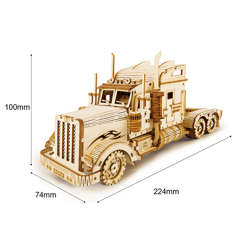 Robotime ROKR 3D Wooden Puzzle Toy Assembly Model Building Kits for Children Kids Birthday Gift MC502 Heavy track