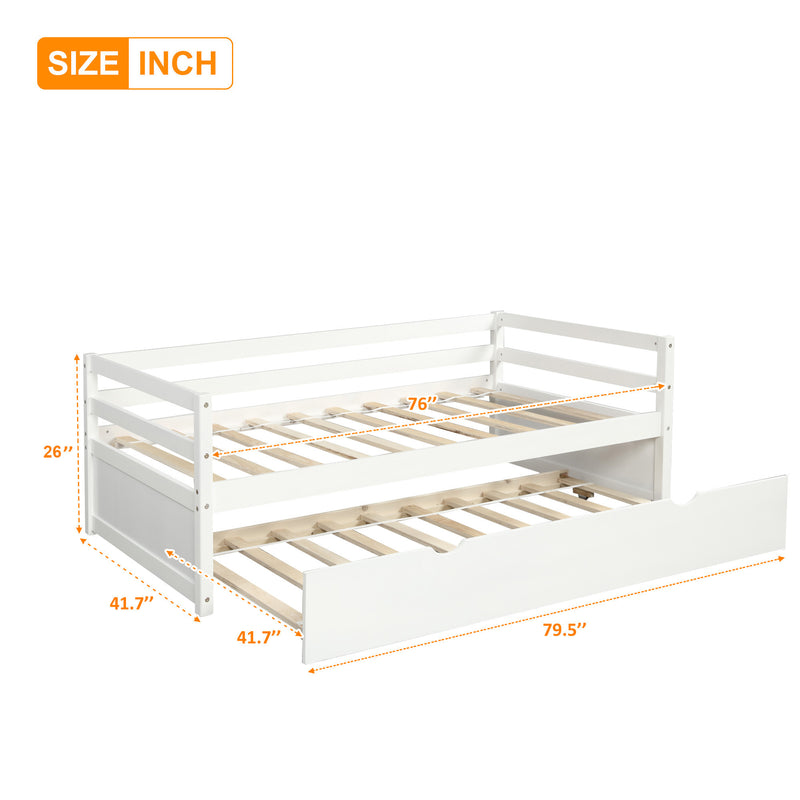 Daybed with Trundle Frame Set, Twin Size, White RT