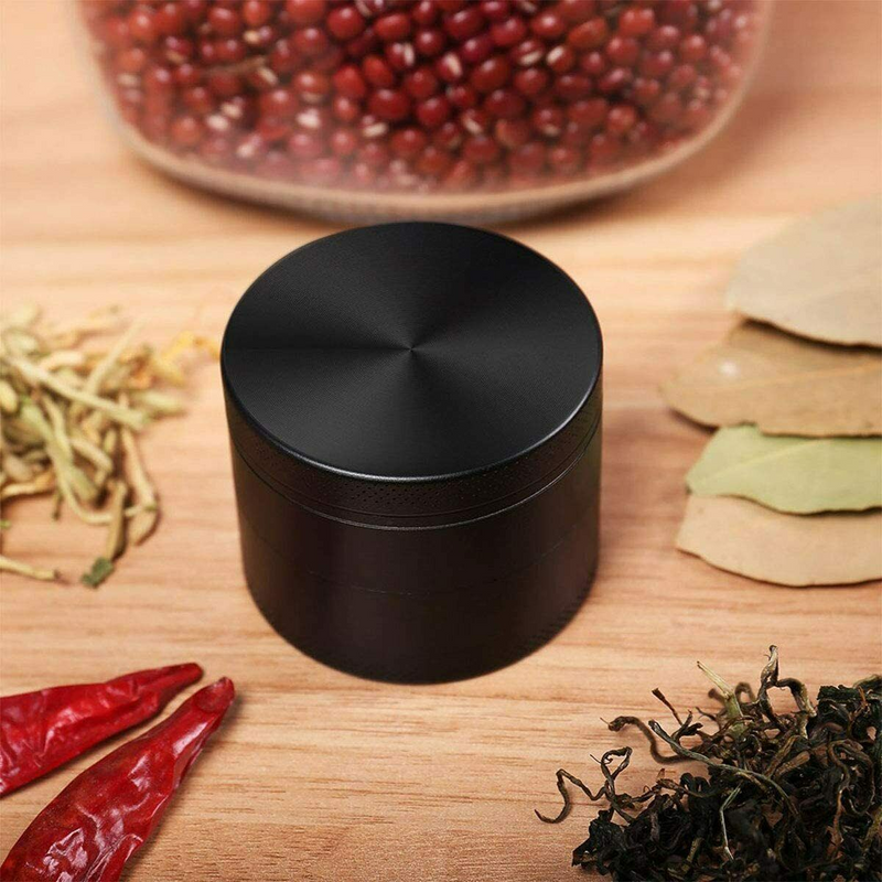 Tobacco Herb Grinder 4-Piece Metal Small Hand Crusher Mill Magnetic Top Black US