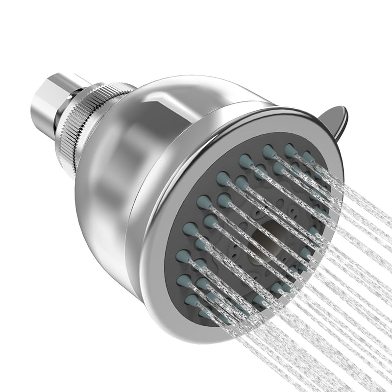 Adjustable Chrome Shower Head 2-Spray Settings 2.92 In. Wall Mount Fixed