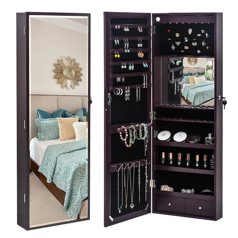 Buy Online High Quality Jewelry Storage Cabinet Full Jewelry Body Makeup Brushes Mirror Wall-Mounted LED - My Neighbor's Stuff LLC