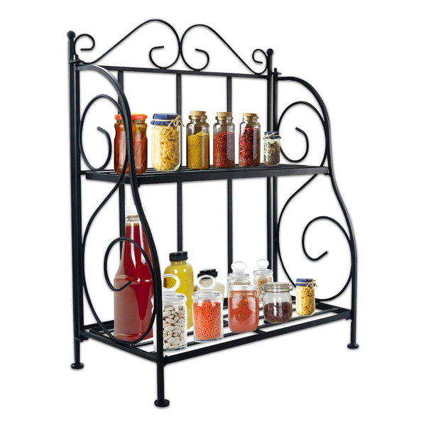 Spice Rack Countertop Organizer Foldable Condiment Storage Shelf